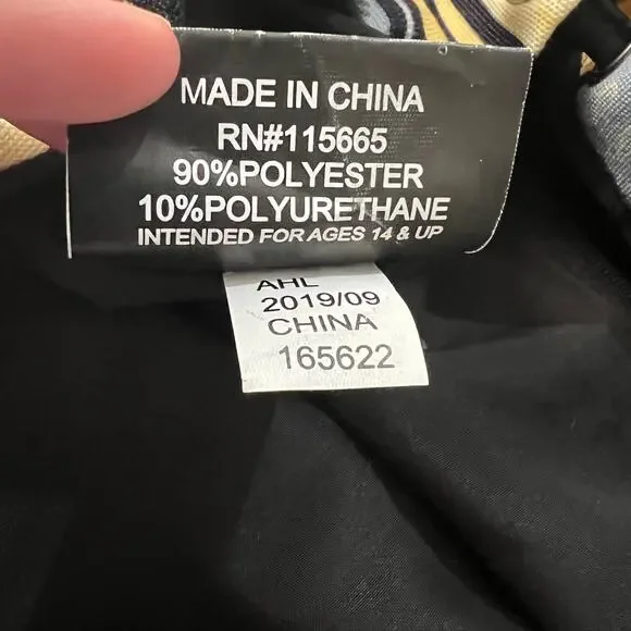 Harry Potter Hufflepuff House Block Pattern Knapsack Backpack Adjustable Straps - Picture 9 of 10